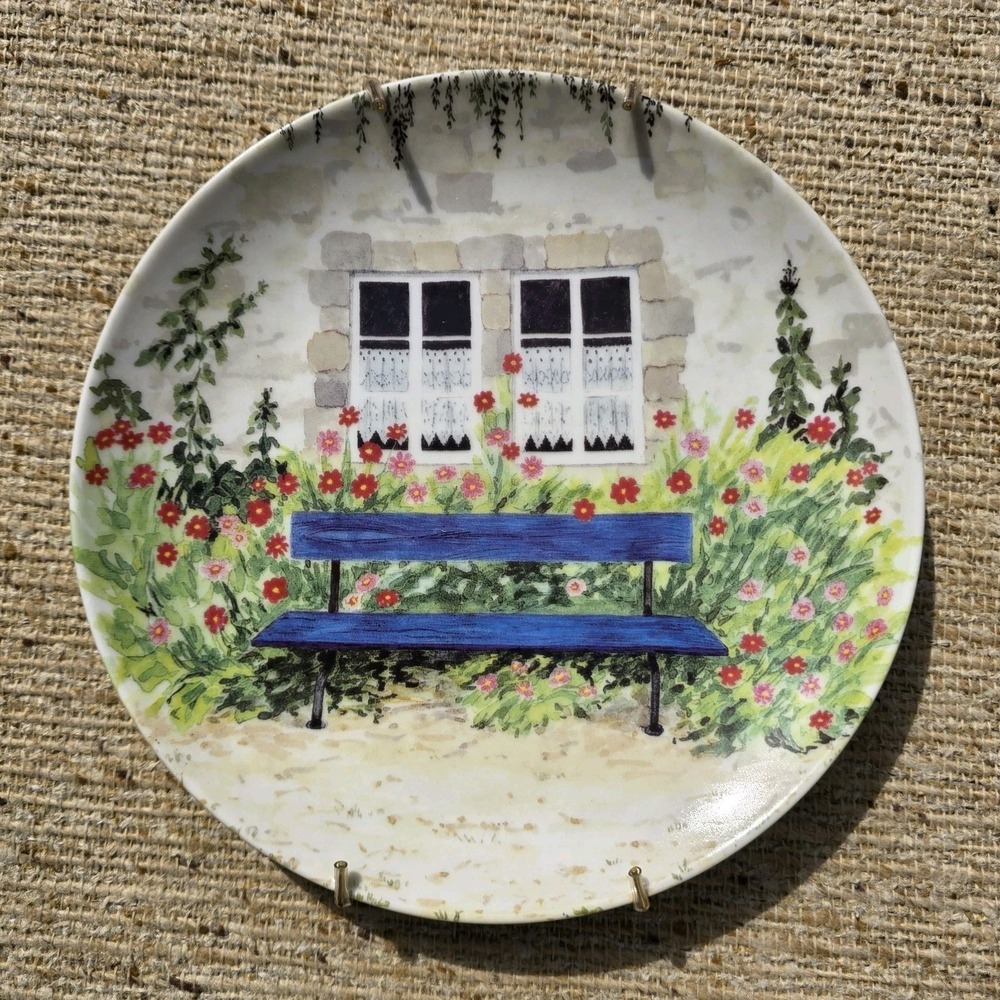 Formailties by Baum Bros. 8 inch Painted Decor Plate-Garden Benches Collection